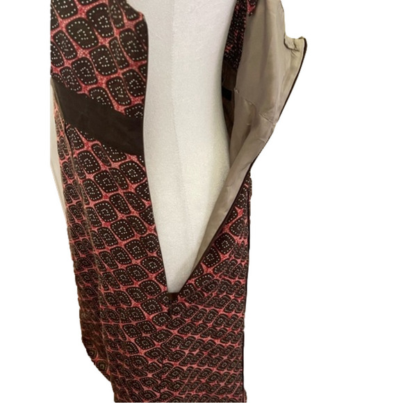 Taifun Sz 38 sleeveless lined cotton/silk dress with waist tie & side zip - Picture 2 of 9